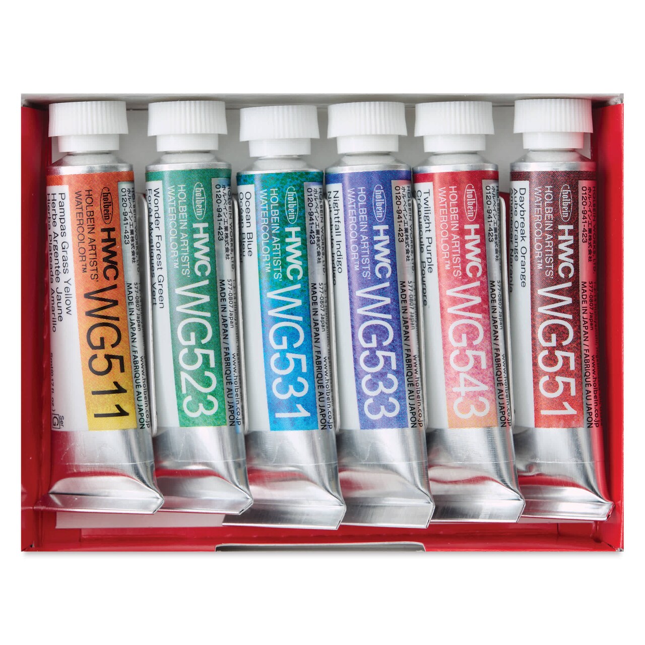Holbein Artists' Watercolors- Set of 6, Granulating, Landscape, 5 ml